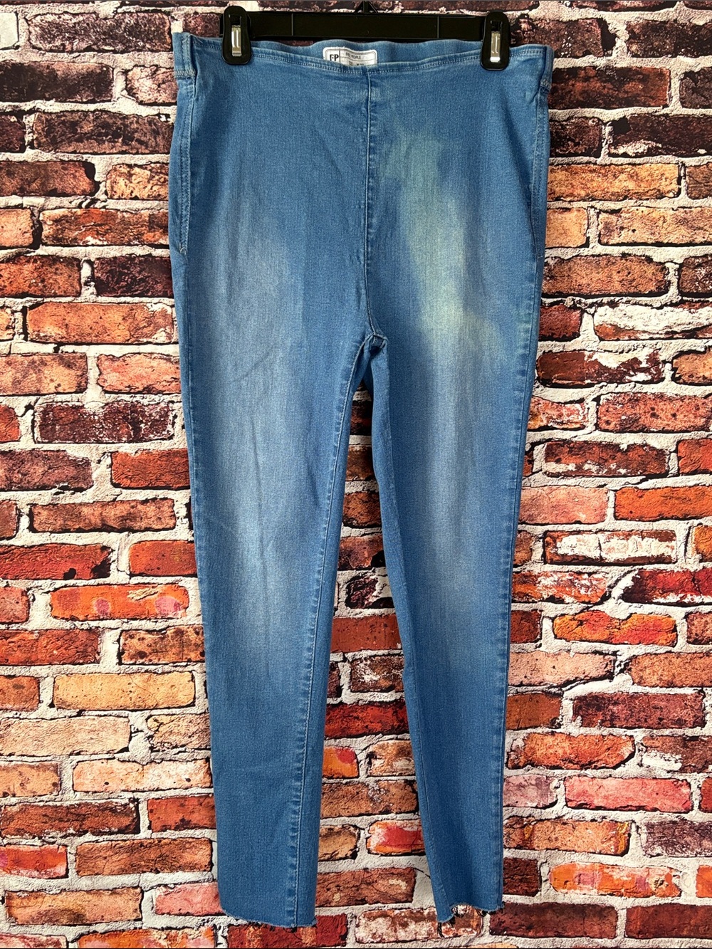 Free People Light Blue Stretch Denim Jeggings Size 31 Large